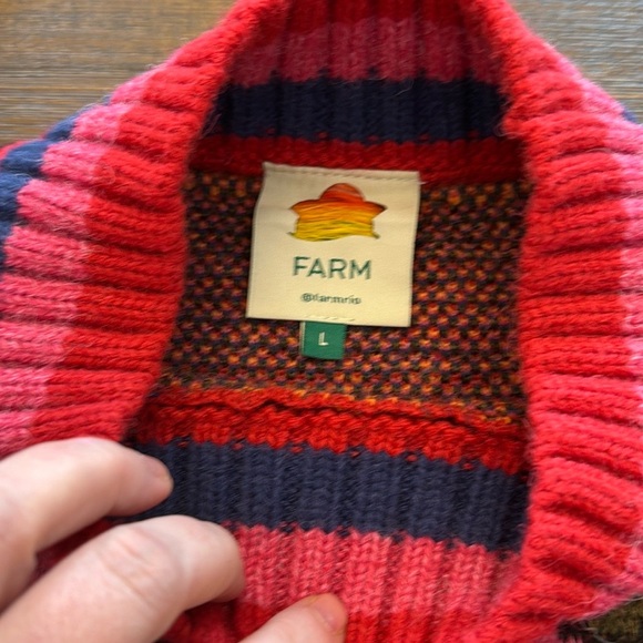 Farm Rio Colorful Heart Pattern Sweater Size Large - Picture 8 of 11